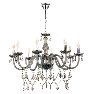 INLIGHT 8ΦΩΤΟΣ ΠΟΛΥΕΛΑΙΟΣ ΓΥΑΛΙΝΟΣ ΦΙΜΕ ΜΕ ΚΡΥΣΤΑΛΛΑ E14 Φ75cm 5314-8